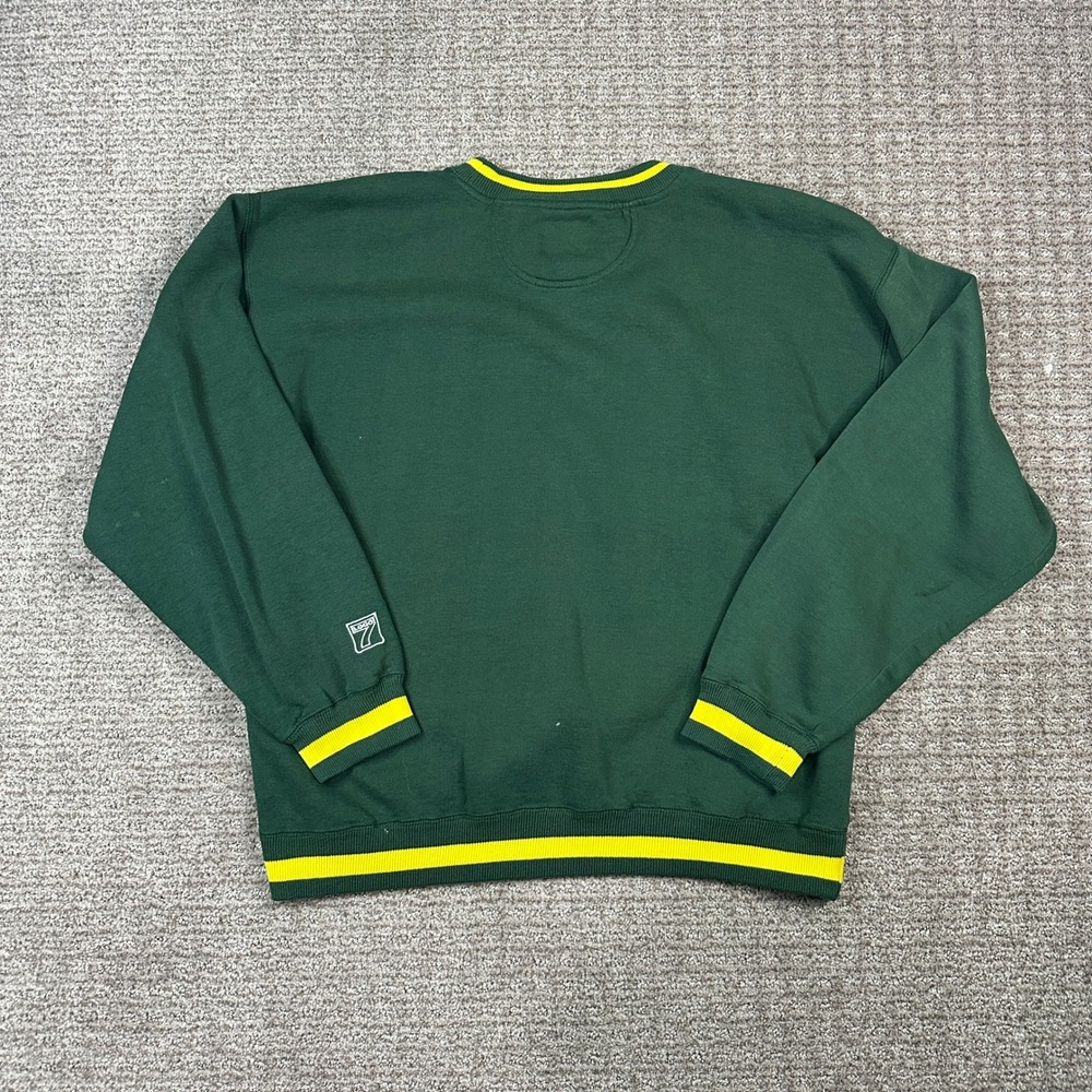 Vintage Logo 7 Green Bay Packers Sweatshirt Green Striped Trim Large - Picture 8 of 9